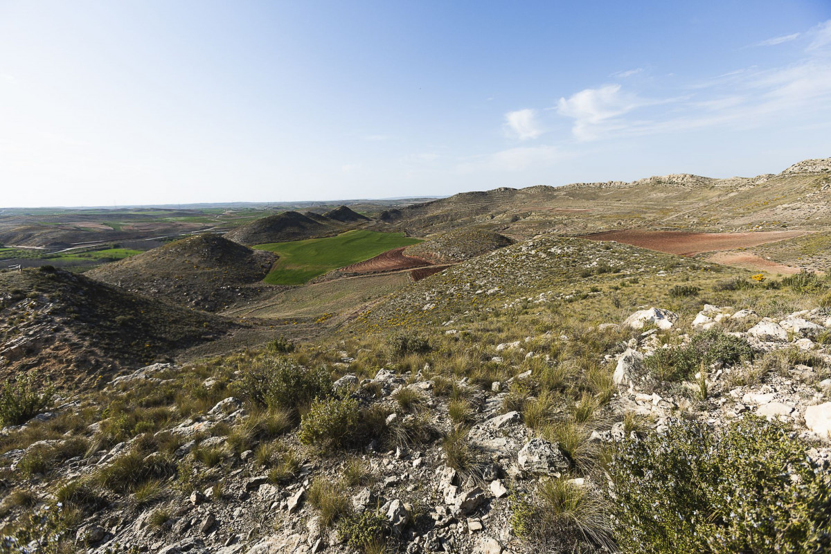 Vista desde el mirador a la formación geológica del Diapiro de Moneva